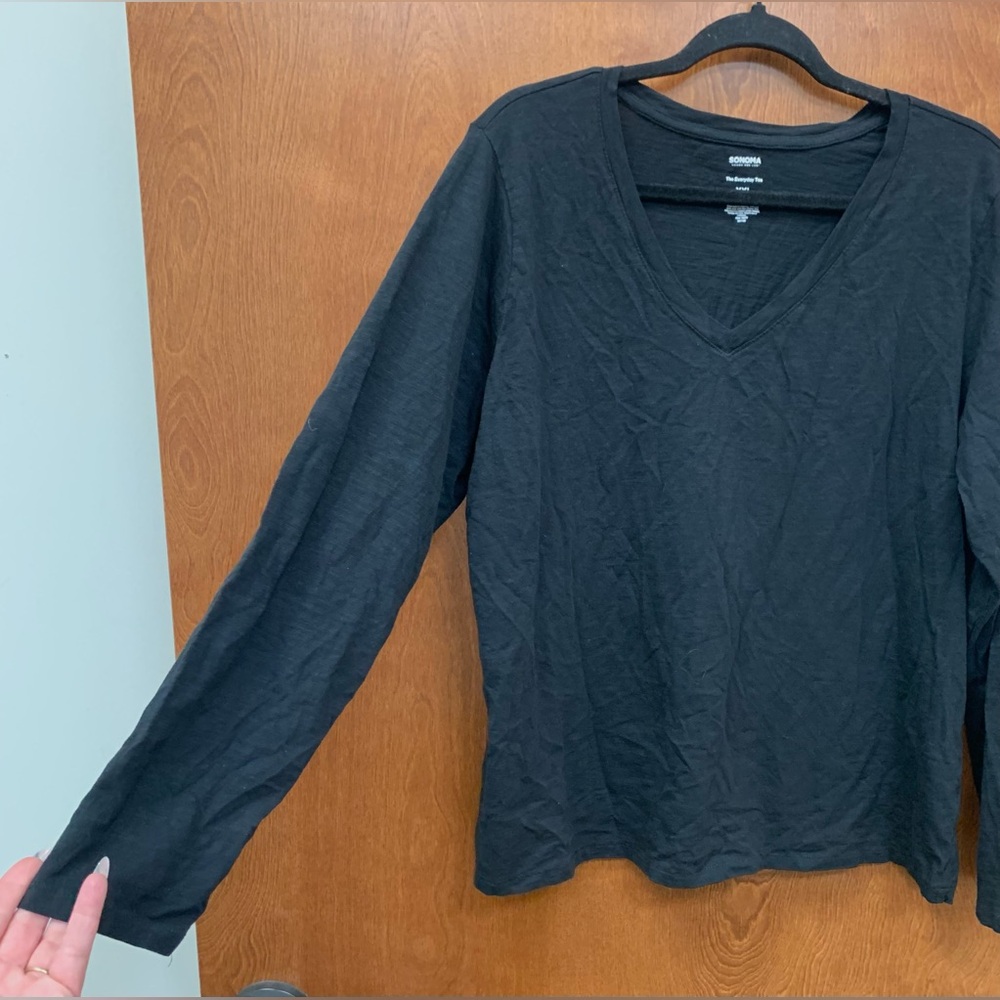 5 for $20 Sonoma The Everyday Tee long sleeve black size XXL - Picture 2 of 4